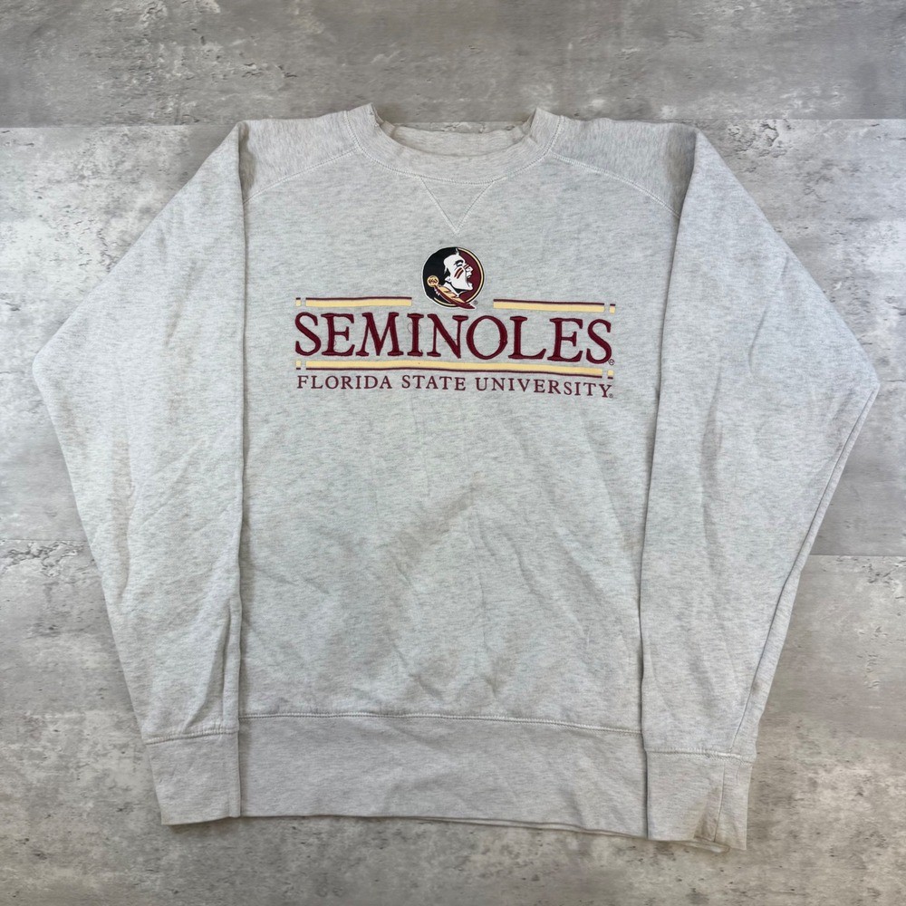 Florida State University Seminoles Sweatshirt Gray Crewneck FSU NCAA Mens L